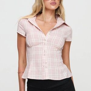 Pink Plaid Women's Top